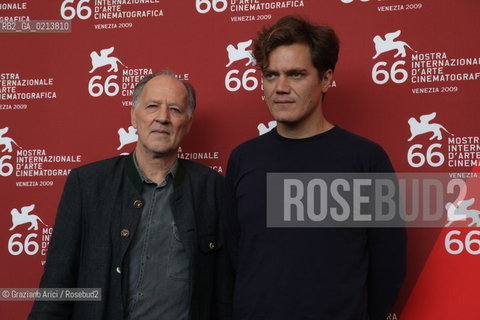 Italy, Venice - September 05th, 2009.66th VENICE INTERNATIONAL FILM FESTIVAL - FILM: MY SON, MY SON, WHAT HAVE YE DONE? - THE DIRECTOR WERNER HERZOG WITH THE ACTOR MICHAEL SHANNON