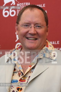 Italy, Venice - September 06th, 2009.66th VENICE INTERNATIONAL FILM FESTIVAL - FILM: GOLDEN LION FOR LIFETIME ACHIEVEMENT TO JOHN LASSETER AND THE PIXAR DIRECTORS. THE DIRECTOR JOHN LASSETER