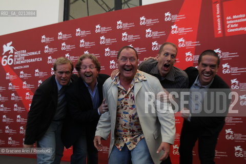 Italy, Venice - September 06th, 2009.66th VENICE INTERNATIONAL FILM FESTIVAL - FILM: GOLDEN LION FOR LIFETIME ACHIEVEMENT TO JOHN LASSETER AND THE PIXAR DIRECTORS. LEFT TO RIGHT: BRAD BIRD, ANDREW STANTON, JOHN LASSETER, BRAD BIRD, PETE DOCTER, LEE UNKRICH