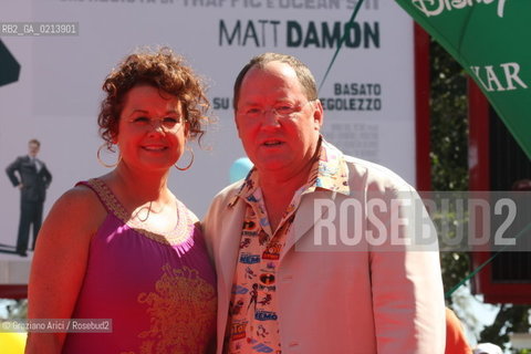 Italy, Venice - September 06th, 2009.66th VENICE INTERNATIONAL FILM FESTIVAL - RED CARPET FOR GOLDEN LION FOR LIFETIME ACHIEVEMENT TO JOHN LASSETER . THE DIRECTOR JOHN LASSETER AND HIS WIFE NANCY