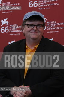 Italy, Venice - September 06th, 2009.66th VENICE INTERNATIONAL FILM FESTIVAL - FILM:CAPITALISM: A LOVE STORY. THE DIRECTOR MICHAEL MOORE.