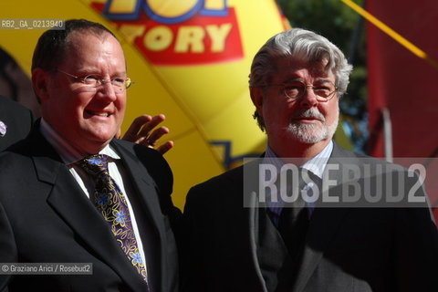 Italy, Venice - September 06th, 2009.66th VENICE INTERNATIONAL FILM FESTIVAL - GOLDEN LION FOR LIFETIME ACHIEVEMENT TO JOHN LASSETER AND THE PIXAR DIRECTORS. THE DIRECTORS JOHN LASSETER AND GEORGE LUCAS