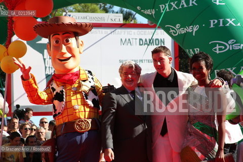 Italy, Venice - September 06th, 2009.66th VENICE INTERNATIONAL FILM FESTIVAL - GOLDEN LION FOR LIFETIME ACHIEVEMENT TO JOHN LASSETER AND THE PIXAR DIRECTORS. THE DIRECTOR GEORGE LUCAS WITH HIS GIRLFRIEND MELLODY HOBSON