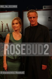 Italy, Venice - September 06th, 2009.66th VENICE INTERNATIONAL FILM FESTIVAL - FILM:WHITE MATERIAL. RED CARPET - LEFT TO RIGHT: THE ACTOR WILLIAM NADYLAM, THE ACTORS ISABELLE HUPPERT AND CHRISTOPHER LAMBERT
