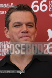 Italy, Venice - September 06th, 2009.66th VENICE INTERNATIONAL FILM FESTIVAL - FILM: THE INFORMANT! - THE ACTOR MATT DAMON.