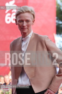 Italy, Venice - September 06th, 2009.66th VENICE INTERNATIONAL FILM FESTIVAL - FILM: SOUTH OF THE BORDER.  THE ACTRESS TILDA SWINTON AT THE PREMIERE