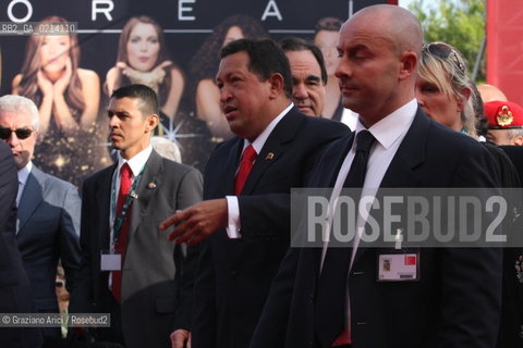 Italy, Venice - September 06th, 2009.66th VENICE INTERNATIONAL FILM FESTIVAL - RED CARPET FILM: SOUTH OF THE BORDER.  THE VENEZUELAS PRESIDENT UGO CHAVEZ ATTENDS THE PREMIERE