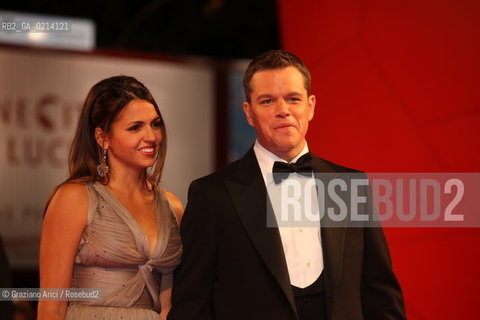 Italy, Venice - September 07th, 2009.66th VENICE INTERNATIONAL FILM FESTIVAL - RED CARPET FILM: THE INFORMANT! - THE ACTOR MATT DAMON WITH HIS WIFE LUCIANA BOZAN BARROSO