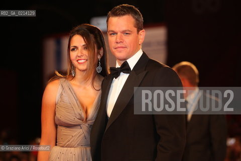 Italy, Venice - September 07th, 2009.66th VENICE INTERNATIONAL FILM FESTIVAL - RED CARPET FILM: THE INFORMANT! - THE ACTOR MATT DAMON WITH HIS WIFE LUCIANA BOZAN BARROSO