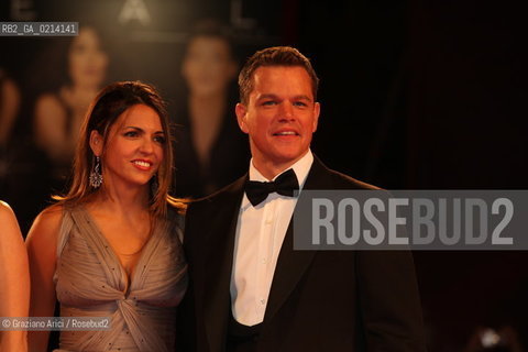 Italy, Venice - September 07th, 2009.66th VENICE INTERNATIONAL FILM FESTIVAL - RED CARPET FILM: THE INFORMANT! - THE ACTOR MATT DAMON WITH HIS WIFE LUCIANA BOZAN BARROSO