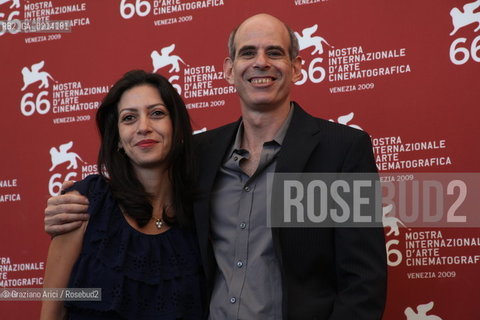 Italy, Venice - September 08th, 2009.66th VENICE INTERNATIONAL FILM FESTIVAL - FILM: LEBANON. THE DIRECTOR SAMUEL MAOZ WITH THE ACTRESS REYMONDE AMSALLEM.