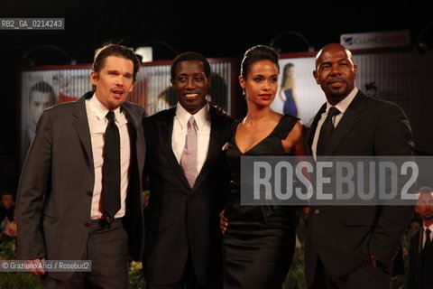Italy, Venice - September 08th, 2009.66th VENICE INTERNATIONAL FILM FESTIVAL - RED CARPET FILM: BROOKLYNS FINEST. LEFT TO RIGHT: THE ACTORS ETHAN HAWKE, ACTOR WESLEY SNIPES, ACTRESS SHANNON KANEAND THE DIRECTOR ANTOINE FUQUA.
