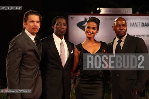 Italy, Venice - September 08th, 2009.66th VENICE INTERNATIONAL FILM FESTIVAL - RED CARPET FILM: BROOKLYNS FINEST. LEFT TO RIGHT: THE ACTORS ETHAN HAWKE, ACTOR WESLEY SNIPES, ACTRESS SHANNON KANEAND THE DIRECTOR ANTOINE FUQUA.
