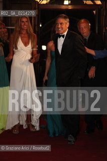 Italy, Venice - September 08th, 2009.66th VENICE INTERNATIONAL FILM FESTIVAL - CASINO PARTY - THE ACTOR GEORGE CLOONEY WITH HIS GIRLFRIEND ELISABETTA CANALIS