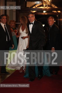 Italy, Venice - September 08th, 2009.66th VENICE INTERNATIONAL FILM FESTIVAL - CASINO PARTY - THE ACTOR GEORGE CLOONEY WITH HIS GIRLFRIEND ELISABETTA CANALIS