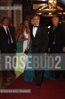 Italy, Venice - September 08th, 2009.66th VENICE INTERNATIONAL FILM FESTIVAL - CASINO PARTY - THE ACTOR GEORGE CLOONEY WITH HIS GIRLFRIEND ELISABETTA CANALIS