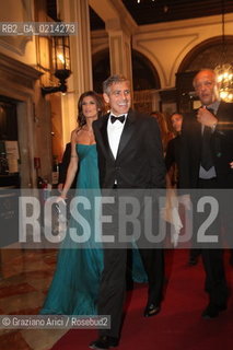 Italy, Venice - September 08th, 2009.66th VENICE INTERNATIONAL FILM FESTIVAL - CASINO PARTY - THE ACTOR GEORGE CLOONEY WITH HIS GIRLFRIEND ELISABETTA CANALIS