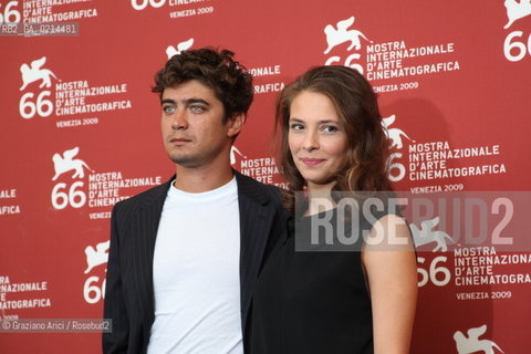 Italy, Venice - September 09th, 2009.66th VENICE INTERNATIONAL FILM FESTIVAL - FILM: IL GRANDE SOGNO. THE ACTOR RICCARDO SCAMARCIO AND THE ACRESS JASMINE TRINCA.