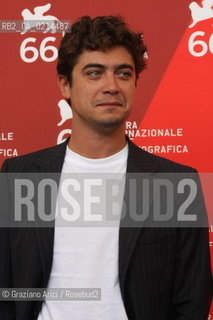 Italy, Venice - September 09th, 2009.66th VENICE INTERNATIONAL FILM FESTIVAL - FILM: IL GRANDE SOGNO. THE ACTOR RICCARDO SCAMARCIO.