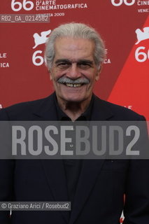 Italy, Venice - September 10th, 2009.66th VENICE INTERNATIONAL FILM FESTIVAL - FILM: AL MOSAFER. THE ACTOR OMAR SHARIF