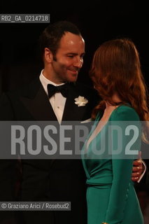 Italy, Venice - September 11th, 2009.66th VENICE INTERNATIONAL FILM FESTIVAL - RED CARPET FILM: A SINGLE MAN. THE DIRECTOR TOM FORD WITH THE ACTRESS JULIANNE MOORE ©Graziano Arici/Rosebud2