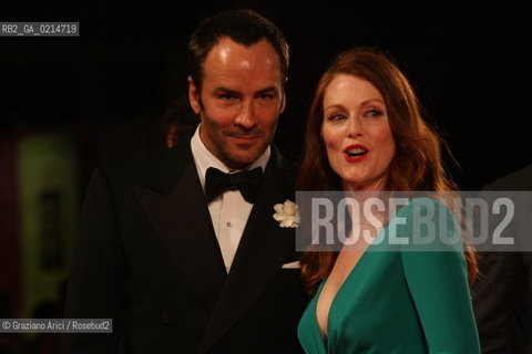Italy, Venice - September 11th, 2009.66th VENICE INTERNATIONAL FILM FESTIVAL - RED CARPET FILM: A SINGLE MAN. THE DIRECTOR TOM FORD WITH THE ACTRESS JULIANNE MOORE ©Graziano Arici/Rosebud2