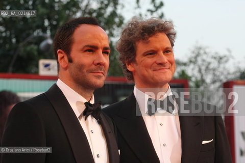 Italy, Venice - September 12th, 2009.66th VENICE INTERNATIONAL FILM FESTIVAL - CLOSING CEREMONY - RED CARPET OFFICIAL AWARDS - THE DIRECTOR OF A SINGLE MAN, TOM FORD WITH THE ACTOR COLIN FIRTH