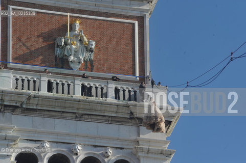 Venice7 februry 2010 - Carnival in St.Marks Square in Venice : Volo dellAngelo  Angel flight by countess Bianca Brandolini dAdda ©Graziano Arici/Rosebud2 carnevale maschera