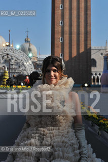 Venice7 februry 2010 - Carnival in St.Marks Square in Venice : Volo dellAngelo  Angel flight by countess Bianca Brandolini dAdda ©Graziano Arici/Rosebud2 carnevale maschera