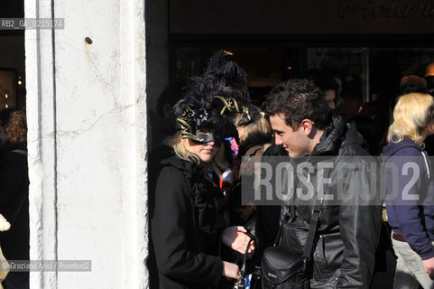 Venice7 februry 2010 - Carnival in St.Marks Square in Venice ©Graziano Arici/Rosebud2 carnevale maschera