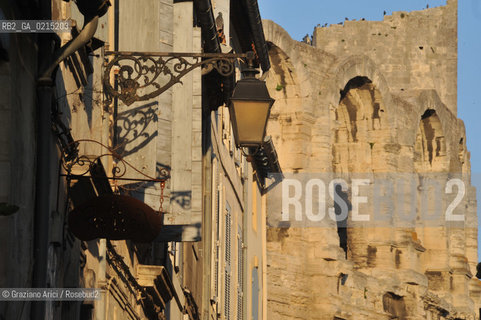 Arles (France - Provence - Provenza) 8/09 - Arles street with Arena  ©Graziano Arici/Rosebud2 geo