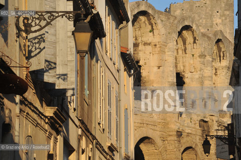 Arles (France - Provence - Provenza) 8/09 - Arles street with Arena  ©Graziano Arici/Rosebud2 geo