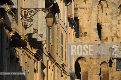 Arles (France - Provence - Provenza) 8/09 - Arles street with Arena  ©Graziano Arici/Rosebud2 geo