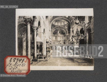 -VENEZIA, INTERNO DELLA CHIESA DI SAN MARCO, SENZA DATA. STAMPA ALLALBUMINA INCOLLATA SU CARTONCINO, CM 11,3X9 ©ARCHIVIO Graziano Arici/Rosebud2   FOTOANTICHE.-VENICE, INSIDE OF ST. MARK CHURCH, UNDATED. ALBUMEN PHOTOGRAPH MOUNTED ON CARDBOARD, CM 11,3X9 ©Graziano Arici/Rosebud2 