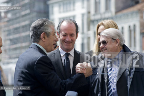 Venice 17/5/10 - The minister for the Reform Umberto Bossi, visiting Venice, with the Veneto Governor Luca Zaia, the Under-minister Francesca Martini and the Treviso Major Gian Paolo Gobbo politica Lega  ©Graziano Arici/Rosebud2