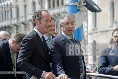 Venice 17/5/10 - The minister for the Reform Umberto Bossi, visiting Venice, with the Veneto Governor Luca Zaia  politica Lega  ©Graziano Arici/Rosebud2