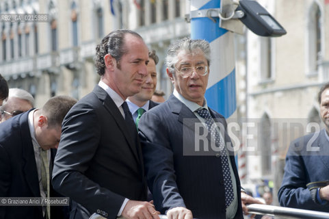 Venice 17/5/10 - The minister for the Reform Umberto Bossi, visiting Venice, with the Veneto Governor Luca Zaia  politica Lega  ©Graziano Arici/Rosebud2