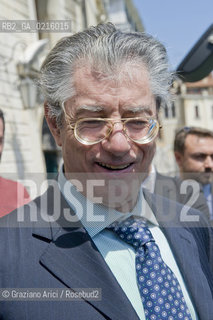 Venice 17/5/10 - The minister for the Reform Umberto Bossi, visiting Venice  politica Lega  ©Graziano Arici/Rosebud2