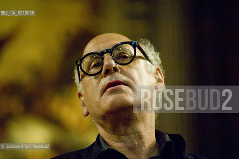 Venice 13/5/10 - The composer and pianist Michael Nyman in concert in Frari Church in Venice, in front of the well-known Tizianòs painting Assunta musica pianista ©Graziano Arici/Rosebud2