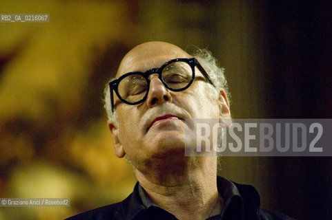 Venice 13/5/10 - The composer and pianist Michael Nyman in concert in Frari Church in Venice, in front of the well-known Tizianòs painting Assunta musica pianista ©Graziano Arici/Rosebud2