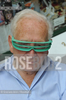 Venice 2/7/10 - the fashion designer Pierre Cardin open his Palace in Venice to present his Musical Casanova in World Premiere in Venice. His Palace, Cà Bragadin, was the House of Giacomo Casanova: Here Pierre Cardin is with his lasta Creation: The Glasses Casanova. stilista moda occhiali ©Graziano Arici/Rosebud2