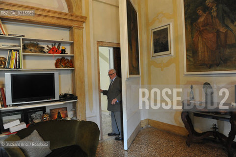 Venice 2/7/10 - the fashion designer Pierre Cardin open his Palace in Venice to present his Musical Casanova in World Premiere in Venice. His Palace, Cà Bragadin, was the House of Giacomo Casanova : Pierre Cardin shows a secret passage of his Palace.  stilista moda ©Graziano Arici/Rosebud2