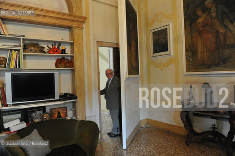 Venice 2/7/10 - the fashion designer Pierre Cardin open his Palace in Venice to present his Musical Casanova in World Premiere in Venice. His Palace, Cà Bragadin, was the House of Giacomo Casanova : Pierre Cardin shows a secret passage of his Palace.  stilista moda ©Graziano Arici/Rosebud2