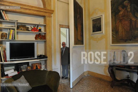 Venice 2/7/10 - the fashion designer Pierre Cardin open his Palace in Venice to present his Musical Casanova in World Premiere in Venice. His Palace, Cà Bragadin, was the House of Giacomo Casanova : Pierre Cardin shows a secret passage of his Palace.  stilista moda ©Graziano Arici/Rosebud2