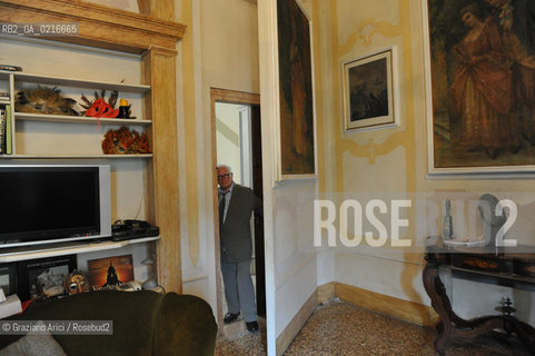 Venice 2/7/10 - the fashion designer Pierre Cardin open his Palace in Venice to present his Musical Casanova in World Premiere in Venice. His Palace, Cà Bragadin, was the House of Giacomo Casanova : Pierre Cardin shows a secret passage of his Palace.  stilista moda ©Graziano Arici/Rosebud2