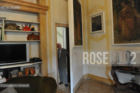 Venice 2/7/10 - the fashion designer Pierre Cardin open his Palace in Venice to present his Musical Casanova in World Premiere in Venice. His Palace, Cà Bragadin, was the House of Giacomo Casanova : Pierre Cardin shows a secret passage of his Palace.  stilista moda ©Graziano Arici/Rosebud2