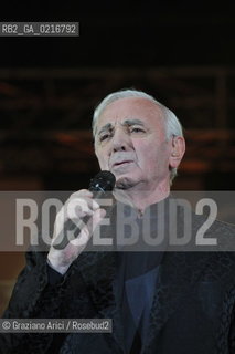 Venice 16/7/10 - The singer and composer Charles Aznavour in Concert in S.Mark Square musica cantante©Graziano Arici/Rosebud2