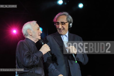Venice 16/7/10 - The singer and composer Charles Aznavour in Concert with Franco Battiato in S.Mark Square musica cantante ©Graziano Arici/Rosebud2