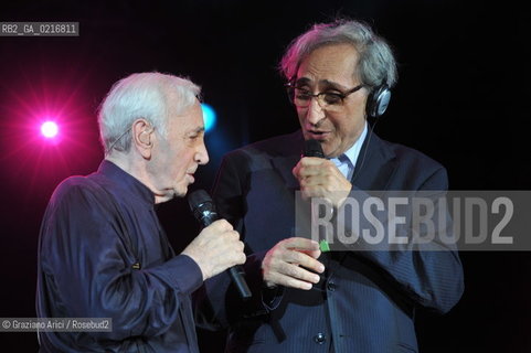 Venice 16/7/10 - The singer and composer Charles Aznavour in Concert with Franco Battiato in S.Mark Square musica cantante ©Graziano Arici/Rosebud2