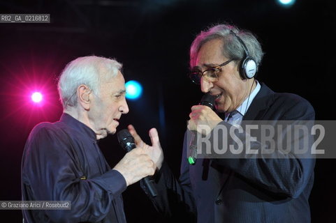 Venice 16/7/10 - The singer and composer Charles Aznavour in Concert with Franco Battiato in S.Mark Square musica cantante ©Graziano Arici/Rosebud2